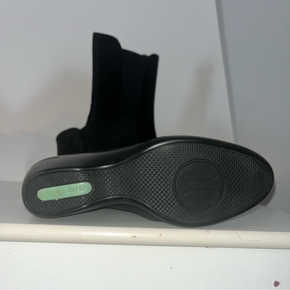 Women's Cole Haan Air Mid Calf Boots Shoes Size 10B Black Suede Wedge Stretch - Picture 5 of 6